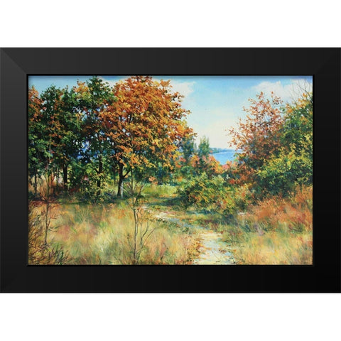 Welcome Autumn Black Modern Wood Framed Art Print by Cernov, Ivan