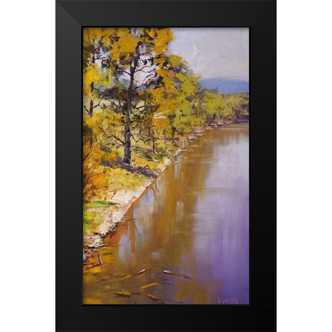 Tumut River Colours Black Modern Wood Framed Art Print by Gercken, Graham