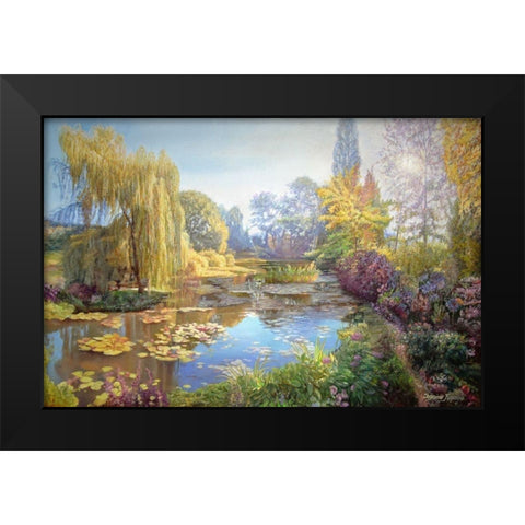 A Garden Monet Style I Black Modern Wood Framed Art Print by Kopania, Zbigniew