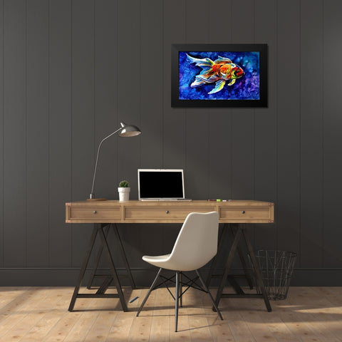 Goldfish Black Modern Wood Framed Art Print by Kovacs, Anna Brigite