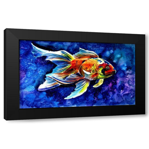 Goldfish Black Modern Wood Framed Art Print by Kovacs, Anna Brigite