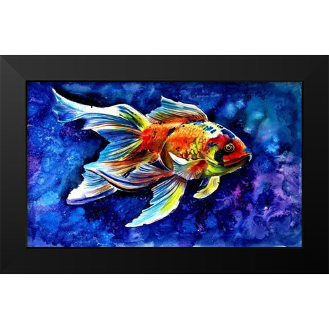 Goldfish Black Modern Wood Framed Art Print by Kovacs, Anna Brigite