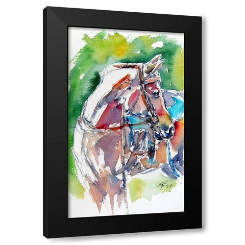 Horse Black Modern Wood Framed Art Print by Kovacs, Anna Brigite