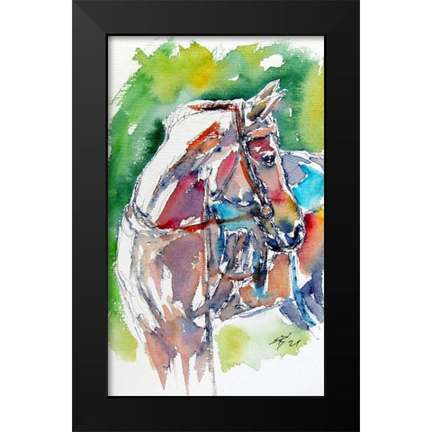 Horse Black Modern Wood Framed Art Print by Kovacs, Anna Brigite