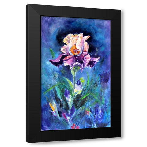 Purple Lilly Black Modern Wood Framed Art Print by Kovacs, Anna Brigite