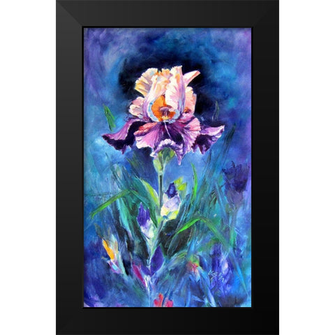 Purple Lilly Black Modern Wood Framed Art Print by Kovacs, Anna Brigite