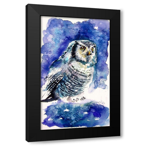Owl in the Forest II Black Modern Wood Framed Art Print by Kovacs, Anna Brigite