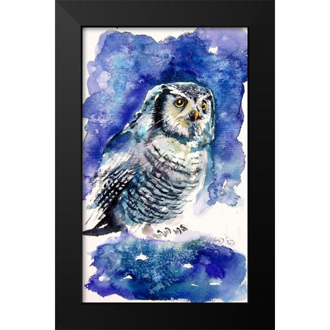 Owl in the Forest II Black Modern Wood Framed Art Print by Kovacs, Anna Brigite