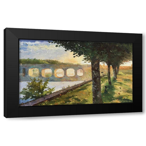 Chamford Bridge Black Modern Wood Framed Art Print by Strube, Ling