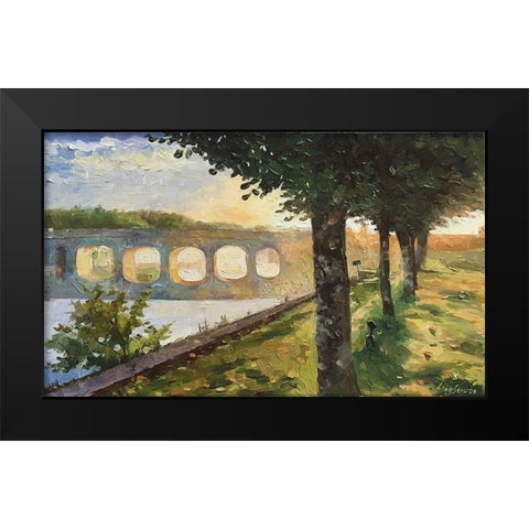 Chamford Bridge Black Modern Wood Framed Art Print by Strube, Ling