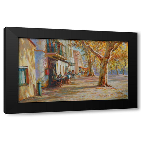 Sycamore tree in Saint Tropez Black Modern Wood Framed Art Print with Double Matting by Obuchovsky, Yury