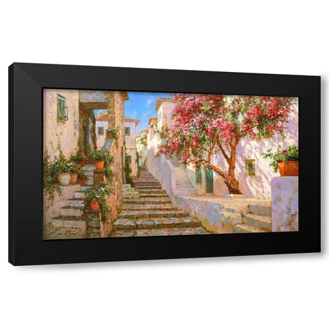 Stone Steps Black Modern Wood Framed Art Print by Obuchovsky, Yury
