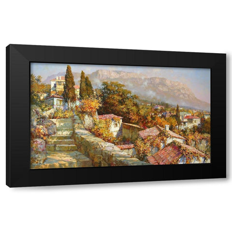 Autumn Day on the South Coast Black Modern Wood Framed Art Print by Obuchovsky, Yury