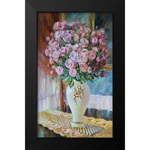 Big bouquet of Roses Black Modern Wood Framed Art Print by Rogozina, Svetlana