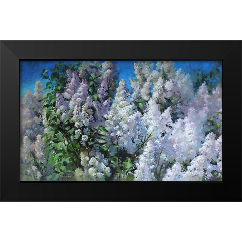 Fragrant Black Modern Wood Framed Art Print by Rogozina, Svetlana