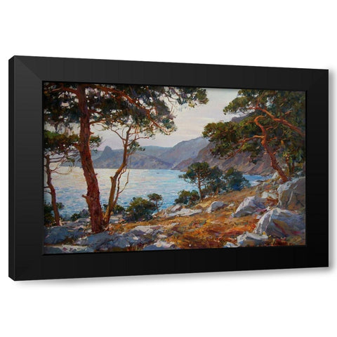Rocky Coast VII Black Modern Wood Framed Art Print by Sviridov, Sergei