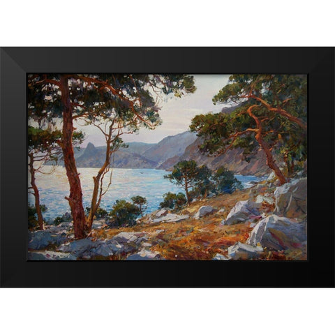 Rocky Coast VII Black Modern Wood Framed Art Print by Sviridov, Sergei