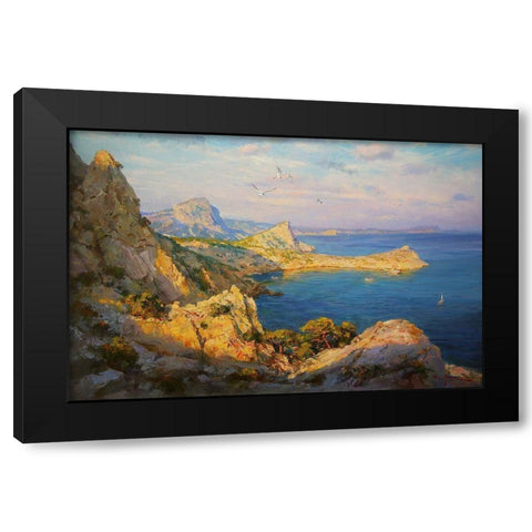 Rocky Coast VIII Black Modern Wood Framed Art Print with Double Matting by Sviridov, Sergei