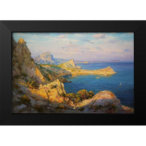 Rocky Coast VIII Black Modern Wood Framed Art Print by Sviridov, Sergei