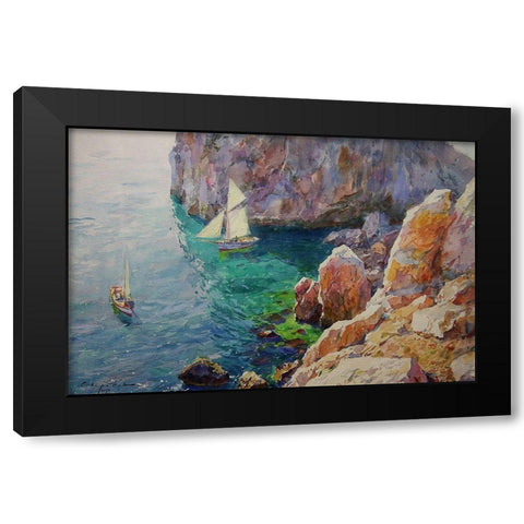 Rocky Coast IX Black Modern Wood Framed Art Print with Double Matting by Sviridov, Sergei