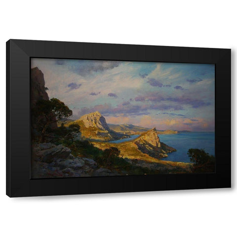 Rocky Coast XI Black Modern Wood Framed Art Print by Sviridov, Sergei