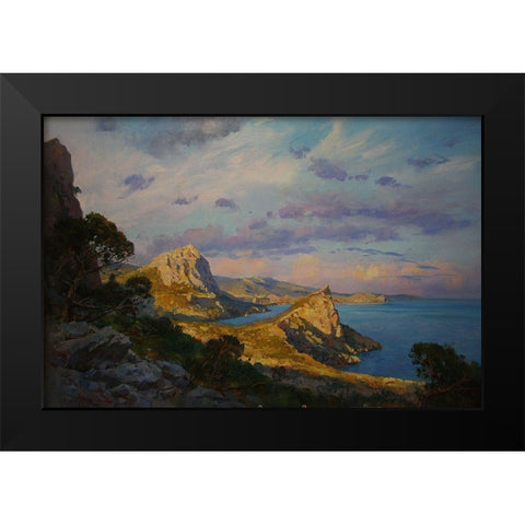 Rocky Coast XI Black Modern Wood Framed Art Print by Sviridov, Sergei