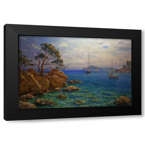 Rocky Coast XIII Black Modern Wood Framed Art Print by Sviridov, Sergei