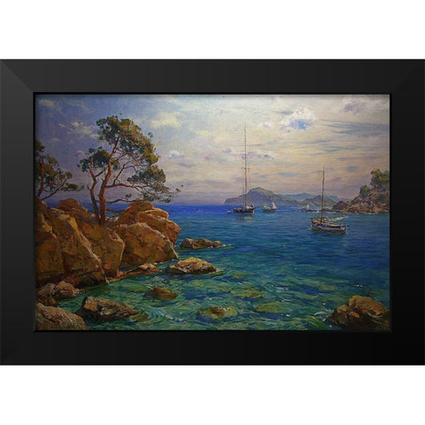 Rocky Coast XIII Black Modern Wood Framed Art Print by Sviridov, Sergei