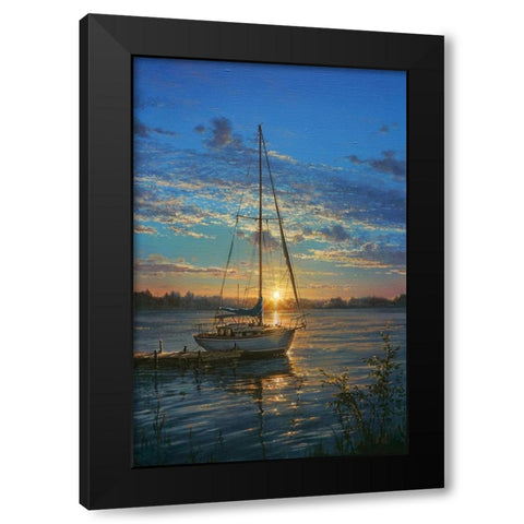 Sunset Black Modern Wood Framed Art Print by Yushkevich, Viktor