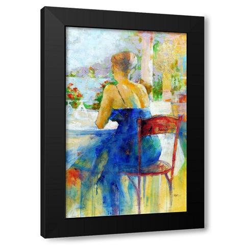 Somewhere on Capri Black Modern Wood Framed Art Print with Double Matting by Zakrynycny, Viktor