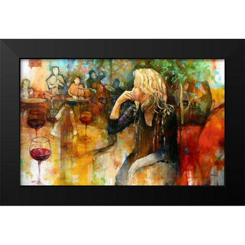 Unknown in a Tiger Scarf Black Modern Wood Framed Art Print by Zakrynycny, Viktor