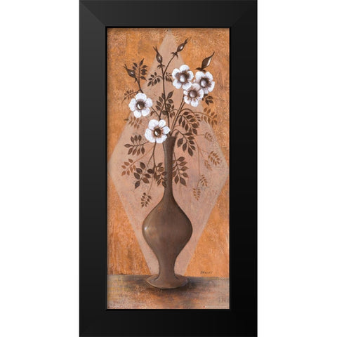 Flowers in the Vase I Black Modern Wood Framed Art Print by Dahlke, Izabella