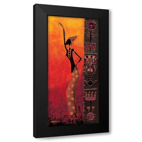 Dancing Black Girl I Black Modern Wood Framed Art Print with Double Matting by Wagner, Dorota