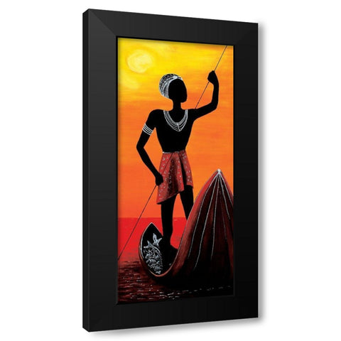 Fisher Black Modern Wood Framed Art Print with Double Matting by Dahlke, Izabella