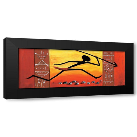 Running Huntsman Black Modern Wood Framed Art Print by Dahlke, Izabella