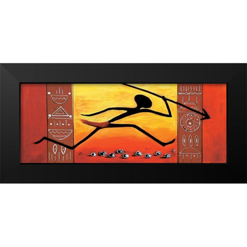 Running Huntsman Black Modern Wood Framed Art Print by Dahlke, Izabella