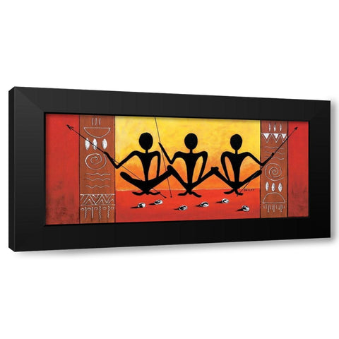 Three Huntsmen Black Modern Wood Framed Art Print by Dahlke, Izabella