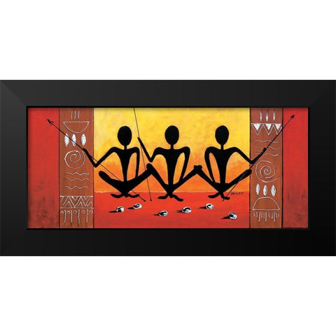 Three Huntsmen Black Modern Wood Framed Art Print by Dahlke, Izabella