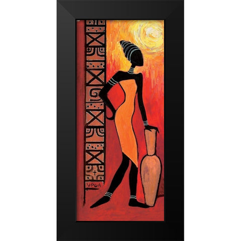 Waiting Woman Black Modern Wood Framed Art Print by Veda