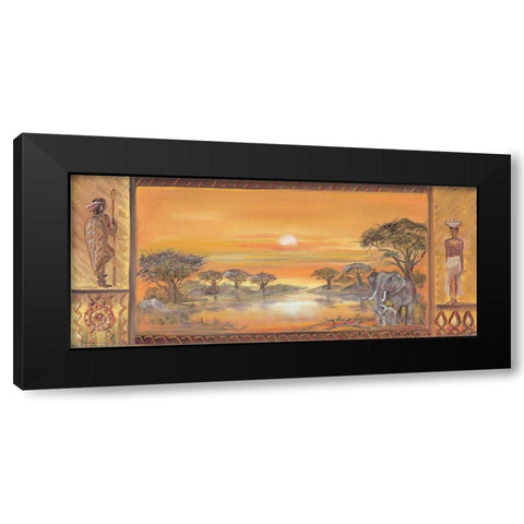 Memories of Africa I Black Modern Wood Framed Art Print with Double Matting by Nyvltova, Dagmar