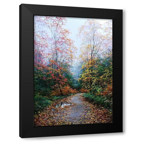 Autumn Way is waiting for you Black Modern Wood Framed Art Print by Cernov, Ivan
