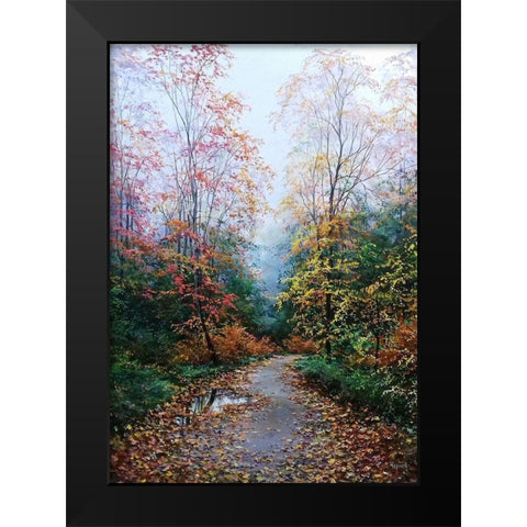 Autumn Way is waiting for you Black Modern Wood Framed Art Print by Cernov, Ivan
