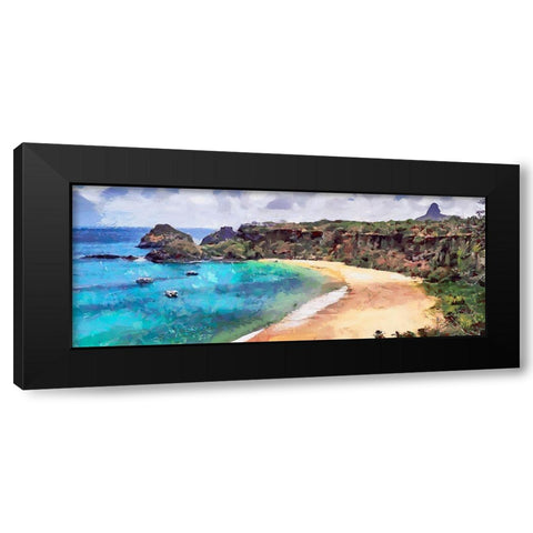 Algarve Coast in Summer Black Modern Wood Framed Art Print by Medeiros, Celito
