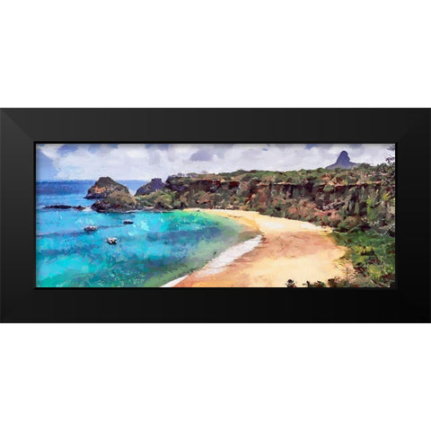 Algarve Coast in Summer Black Modern Wood Framed Art Print by Medeiros, Celito