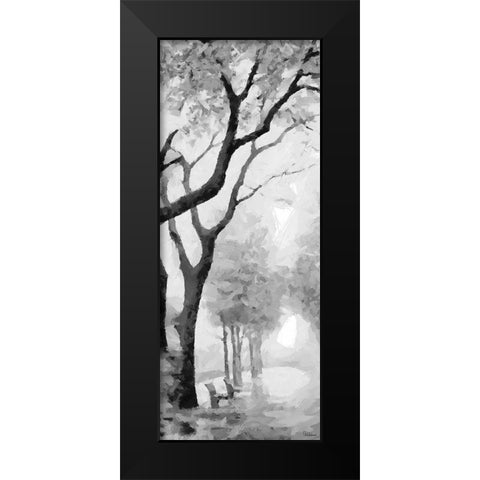 Trees by the Road I BW Black Modern Wood Framed Art Print by Medeiros, Celito