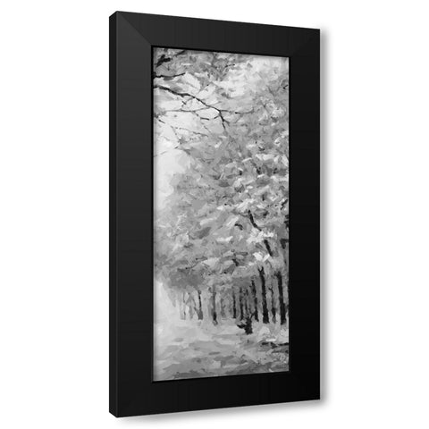 Trees by the Road II BW Black Modern Wood Framed Art Print by Medeiros, Celito