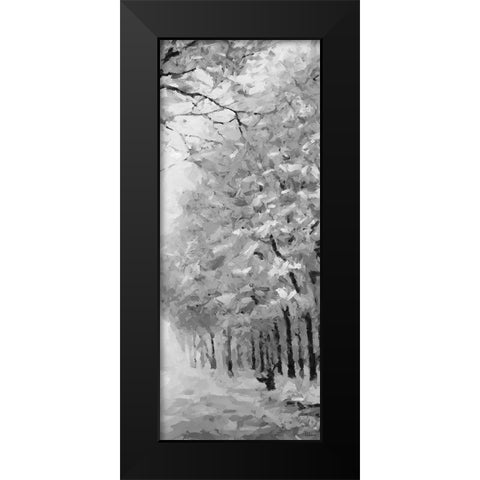 Trees by the Road II BW Black Modern Wood Framed Art Print by Medeiros, Celito