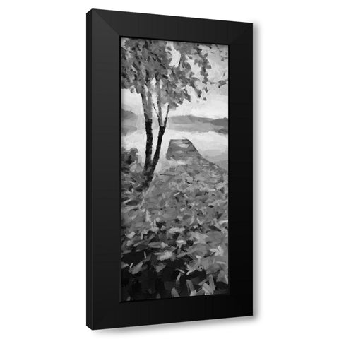 Trees by the Pier on the Lake Black Modern Wood Framed Art Print with Double Matting by Medeiros, Celito