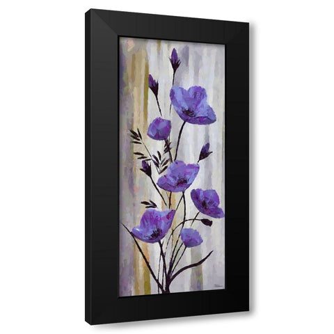 Purple Flowers Black Modern Wood Framed Art Print with Double Matting by Medeiros, Celito