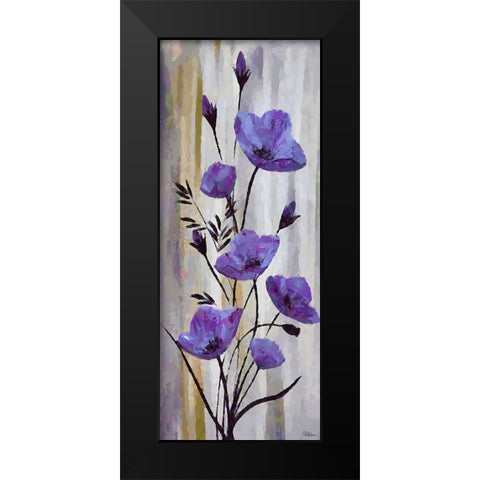 Purple Flowers Black Modern Wood Framed Art Print by Medeiros, Celito